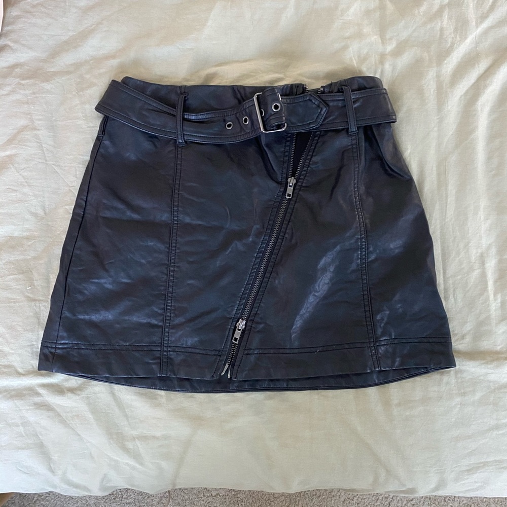 leather mini skirt